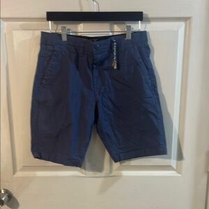 Stylish Navy Flat Front Men's Shorts